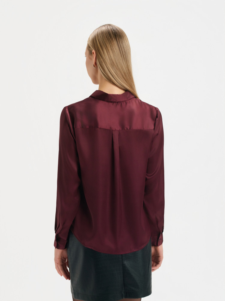 Satynowa koszula czekoladowy brąz  Satynowa koszula czekoladowy brąz