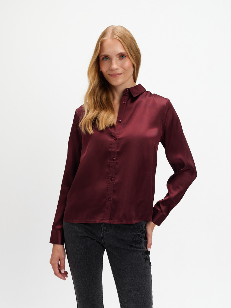 Satynowa koszula czekoladowy brąz  Satynowa koszula czekoladowy brąz