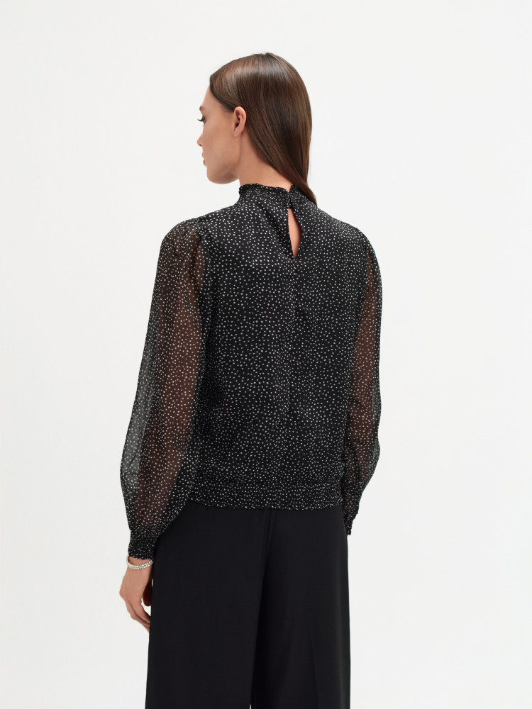 Bluzka w groszki na stójce 