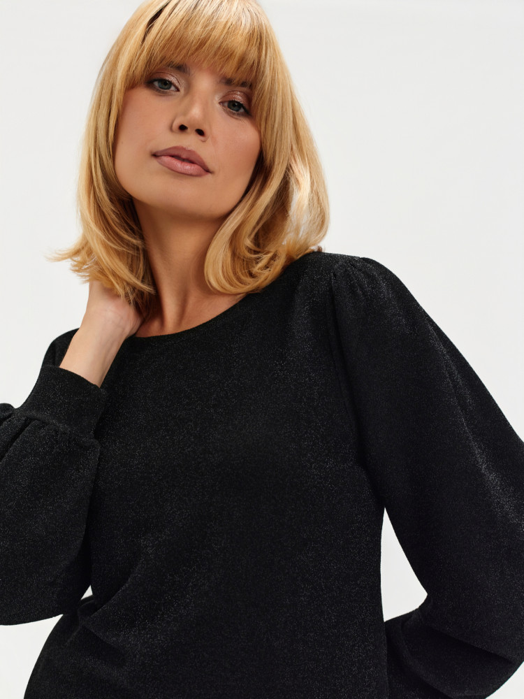 Błyszcząca czarna bluza 