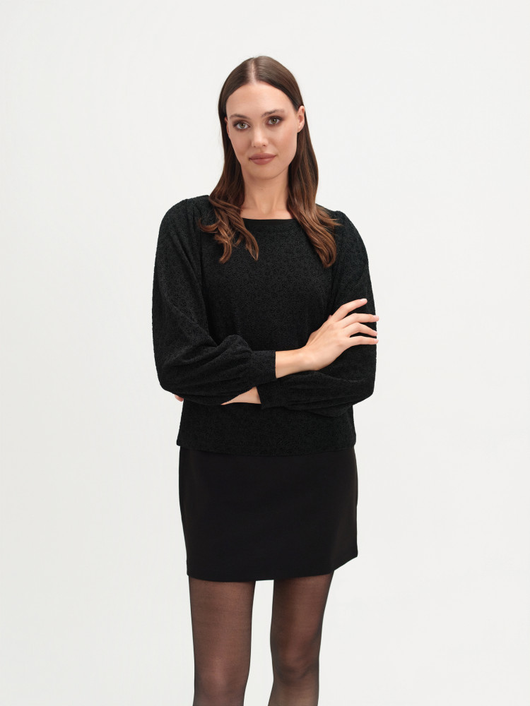 Czarna bluza z błyszczącym printem 