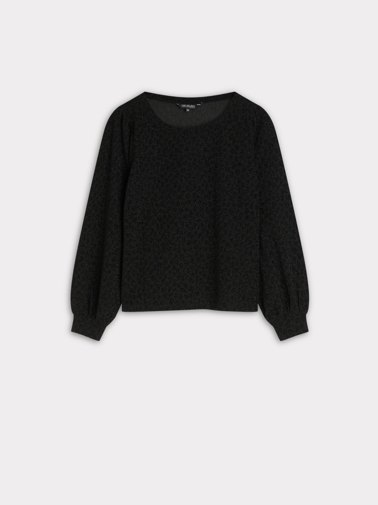 Czarna bluza z błyszczącym printem 