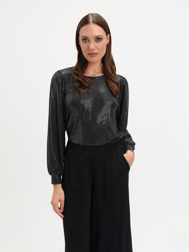 Czarna błyszcząca bluza 