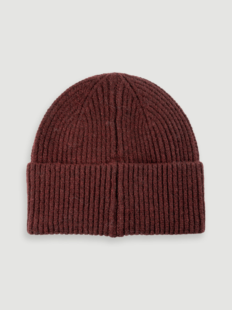 Burgundowa czapka beanie 
