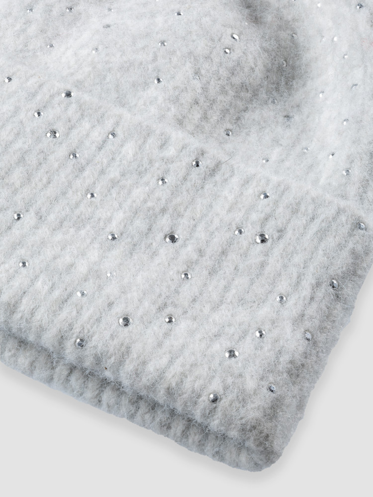 Jasnoszara czapka beanie z wełną