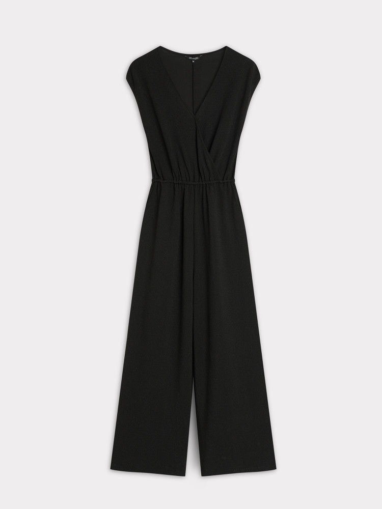 Czarny kombinezon z błyskiem 