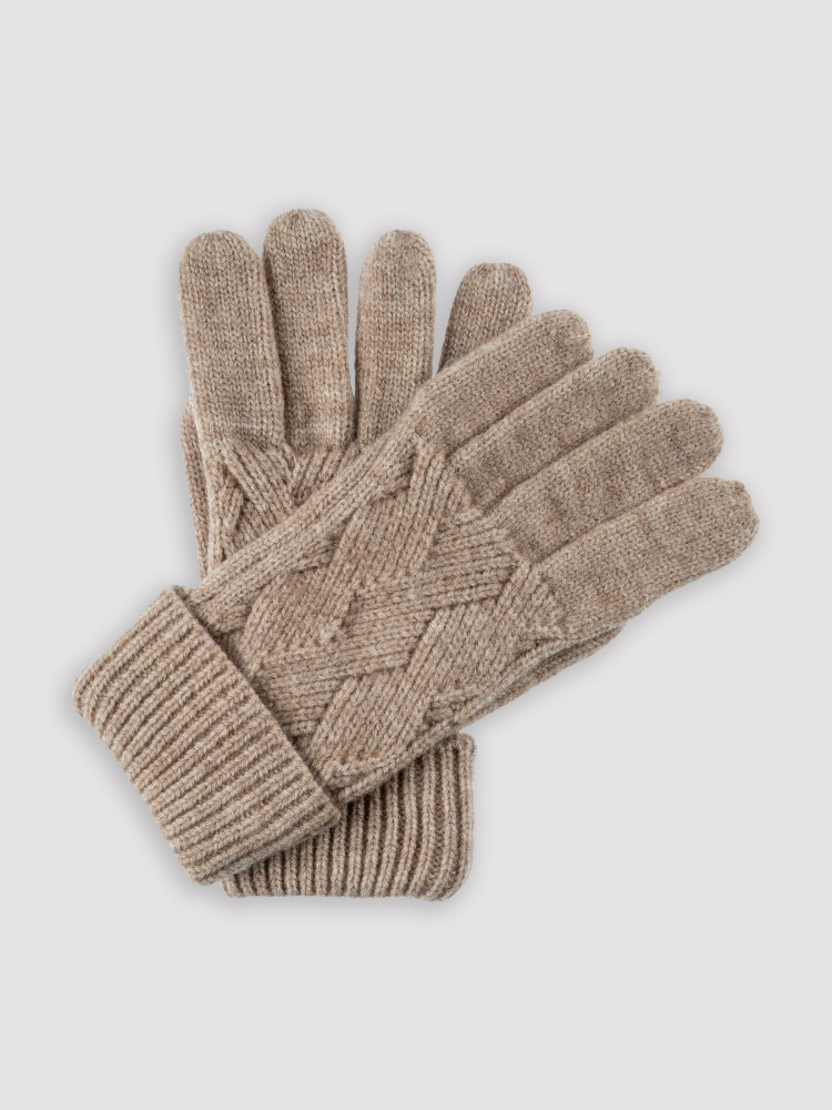 Beżowe rękawiczki z fakturą 