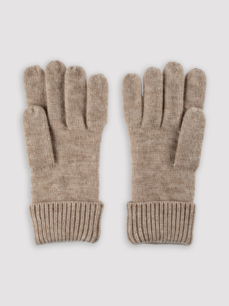 Beżowe rękawiczki z fakturą 