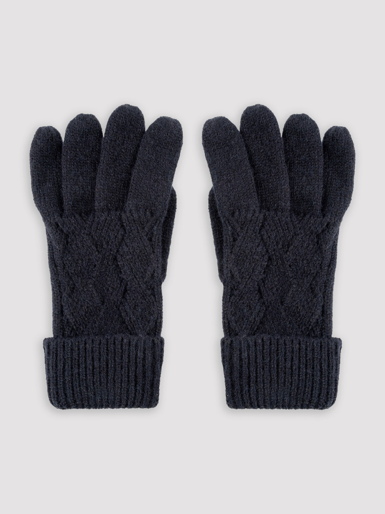 Czarne rękawiczki z fakturą 