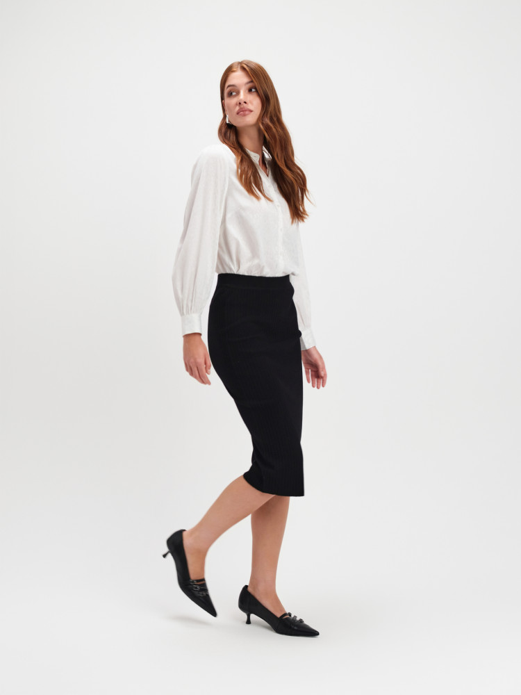 Czarna prążkowana spódnica ołówkowa 