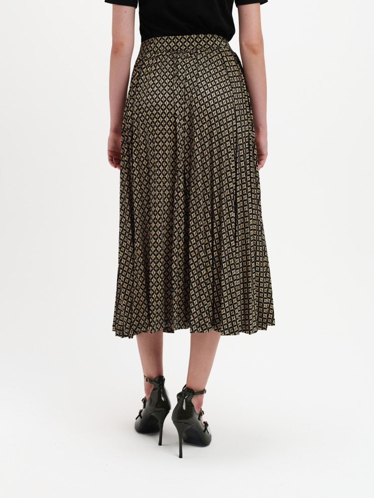 Plisowana midi spódnica z nadrukiem 