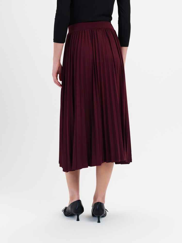 Burgundowa plisowana spódnica 