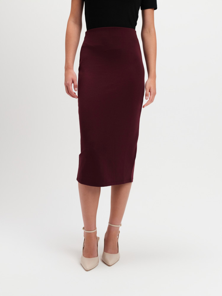 Burgundowa spódnica ołówkowa 