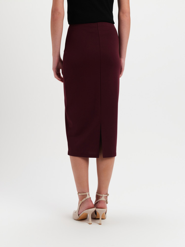 Burgundowa spódnica ołówkowa 