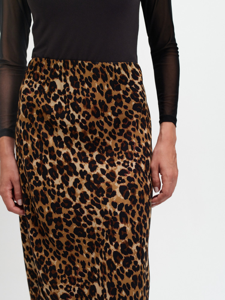 Midi spódnica w zwierzęcy print 