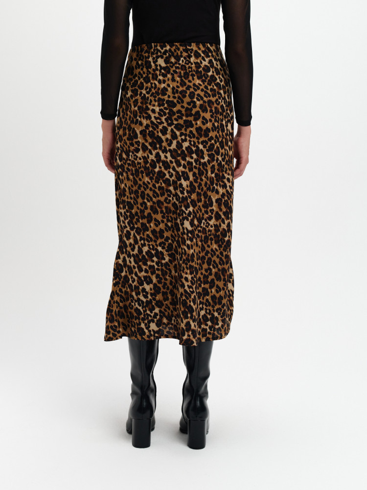 Midi spódnica w zwierzęcy print 