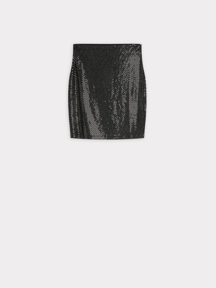 Błyszcząca czarna spódniczka 