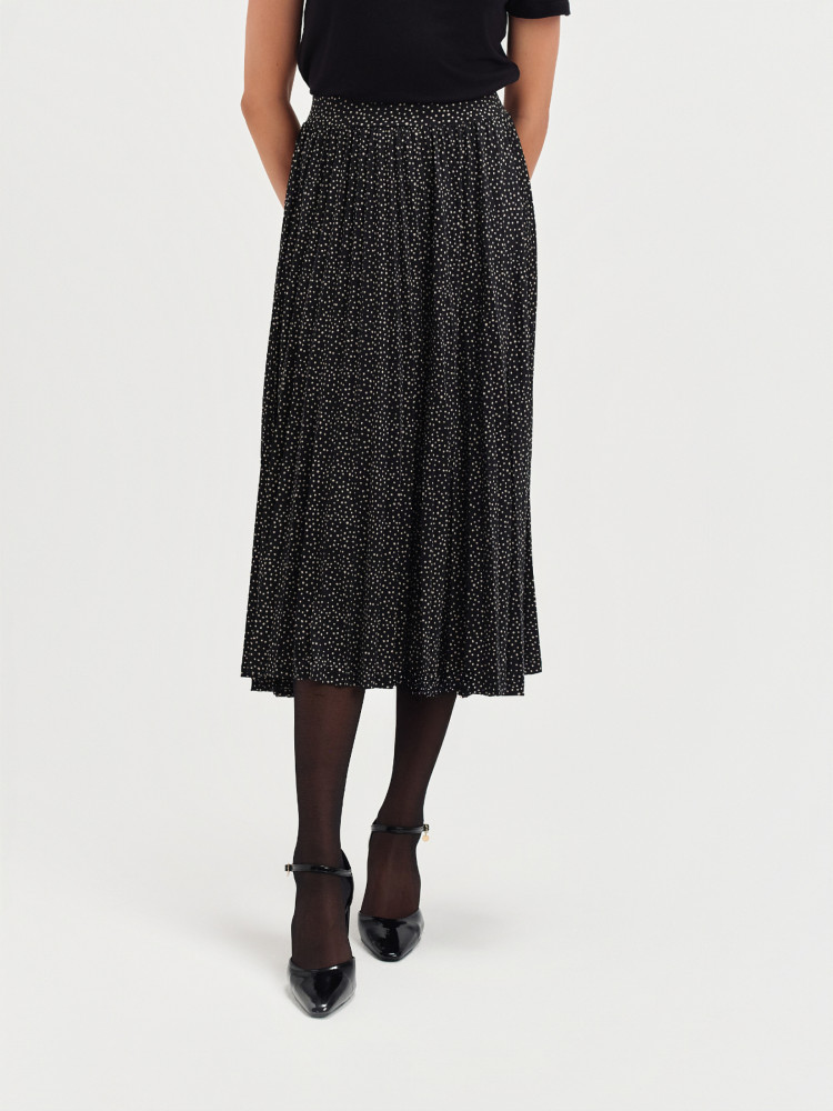 Plisowana spódnica w groszki 