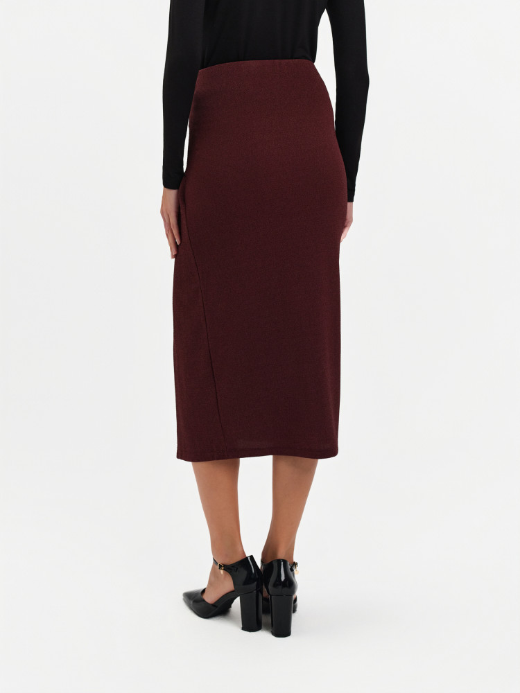 Spódnica z węzłem bordo 