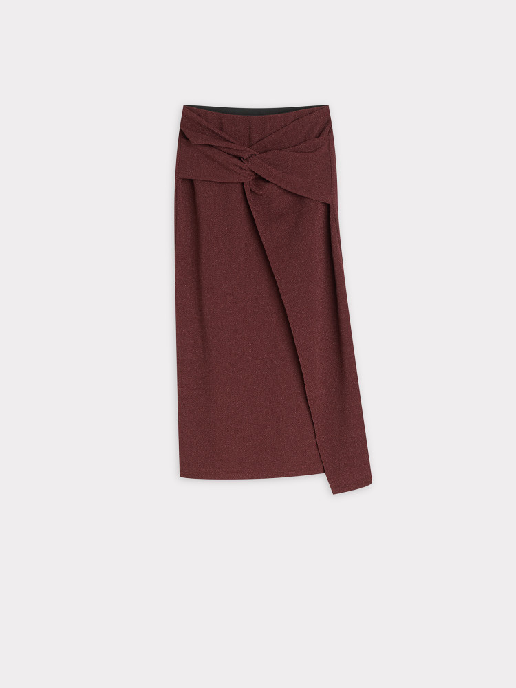Spódnica z węzłem bordo 