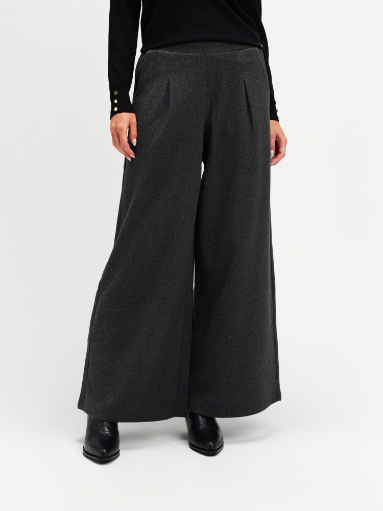 Eleganckie szare spodnie z zakładkami 