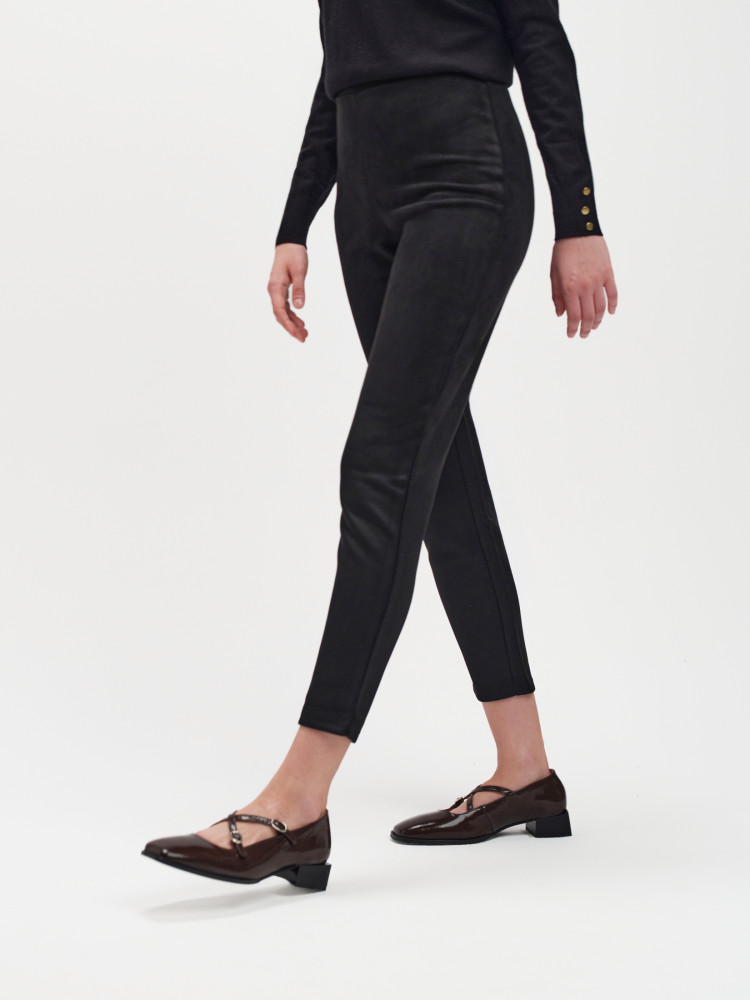 Czarne eleganckie legginsy 