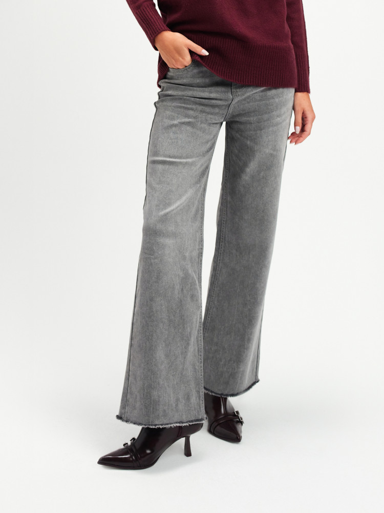 Szare jeansy wide leg 