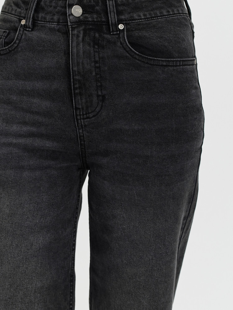 Ciemnoszare jeansy wide leg 