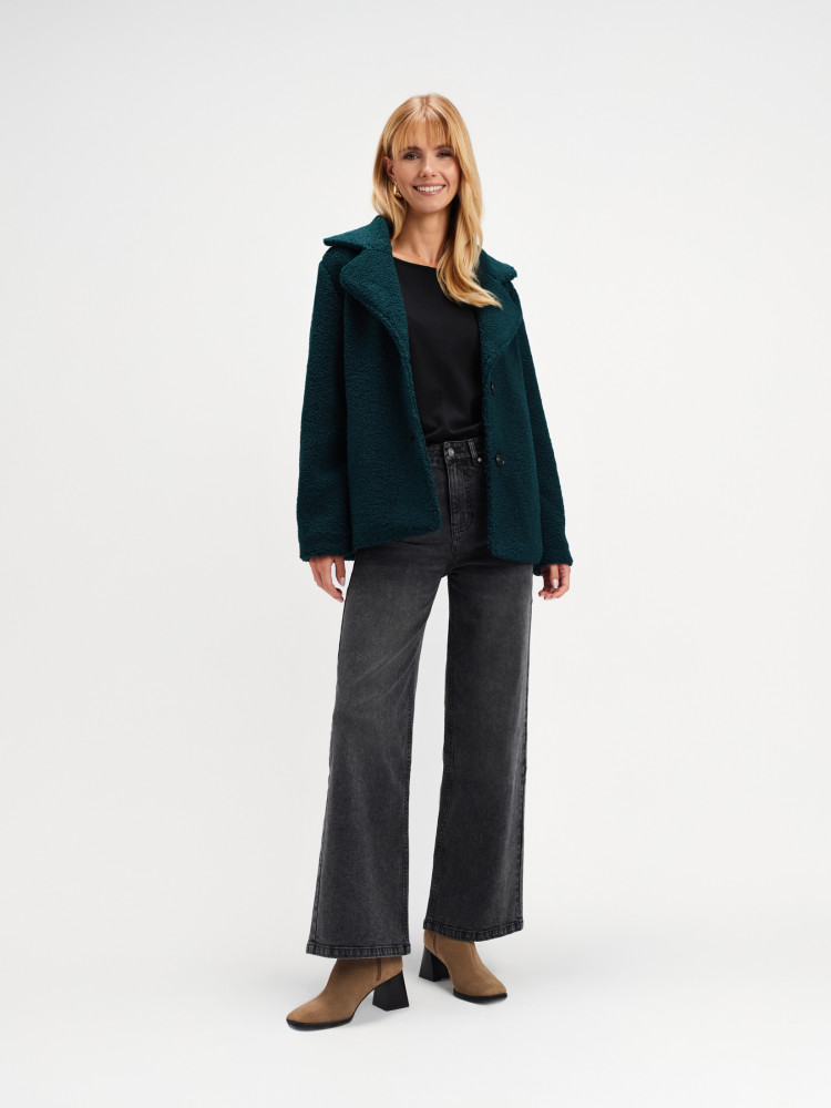 Ciemnoszare jeansy wide leg 