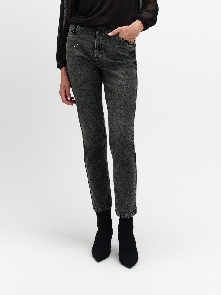 Szare jeansy slim fit 