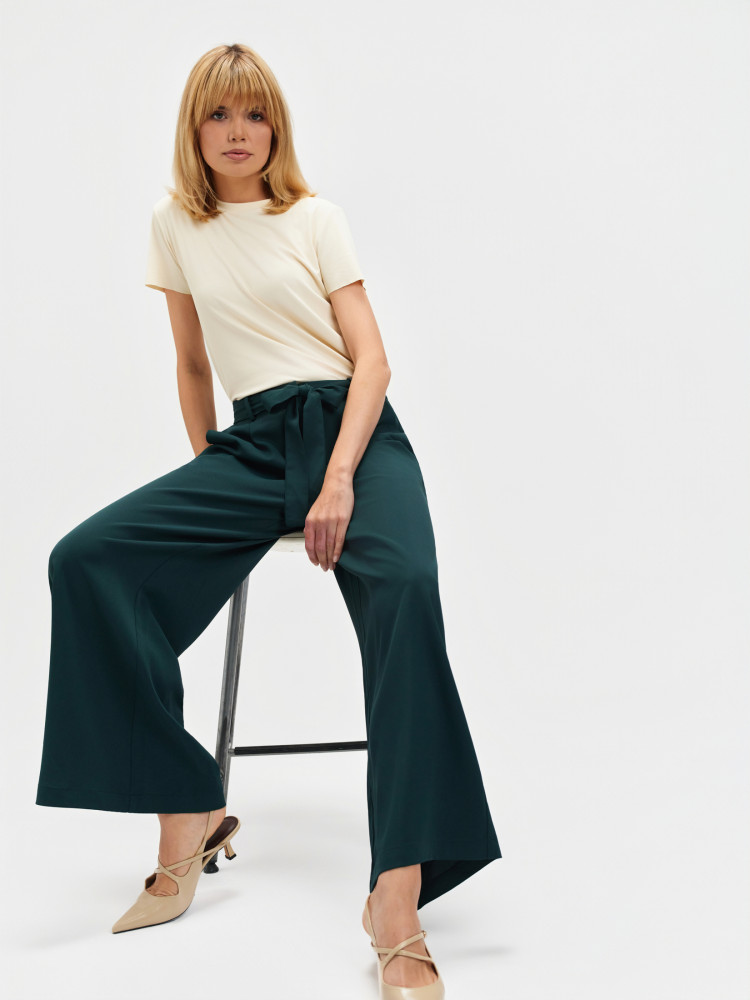 Eleganckie spodnie z wiązaniem 