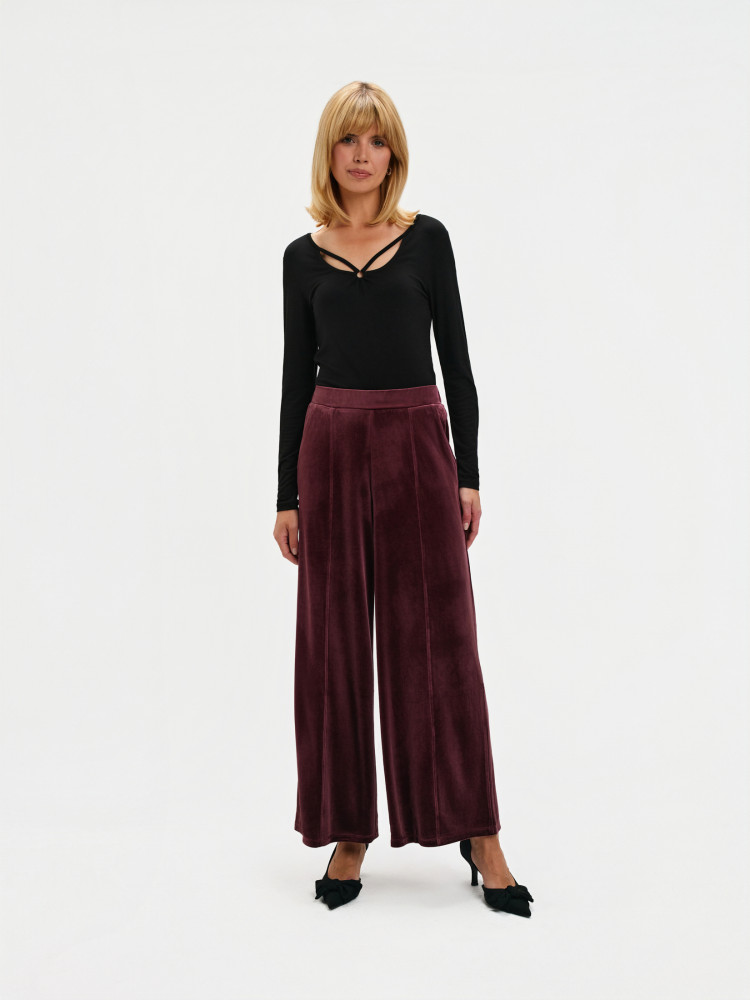 Luźne welwetowe spodnie 