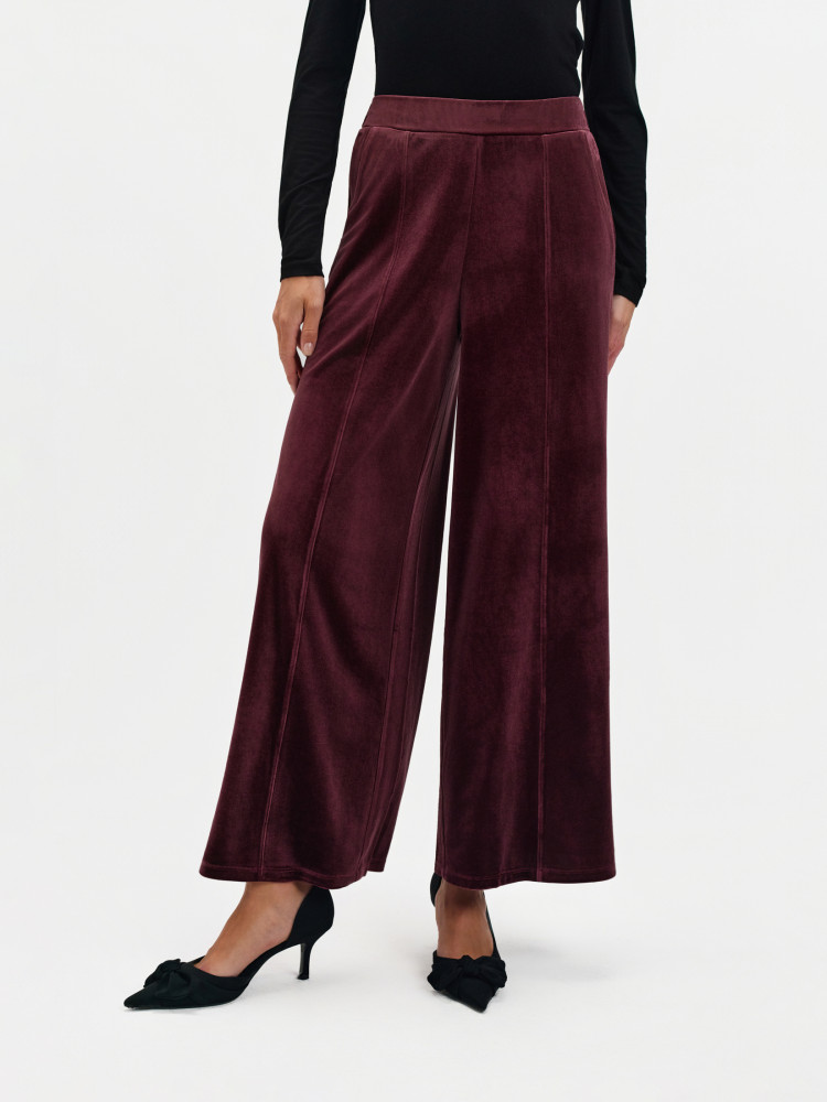 Luźne welwetowe spodnie 