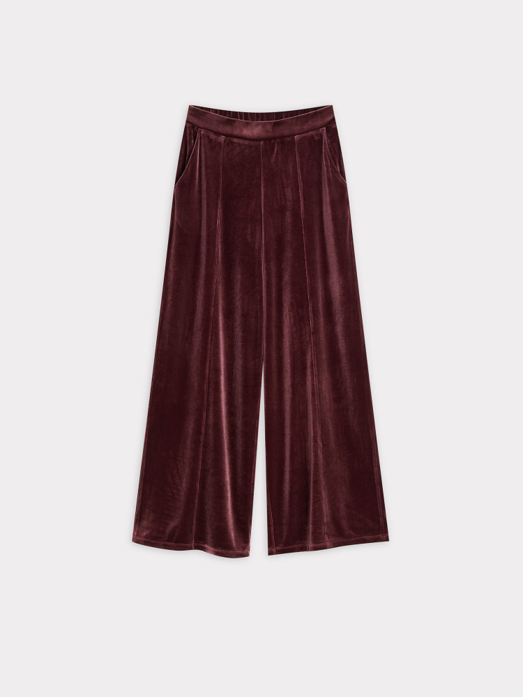 Luźne welwetowe spodnie 