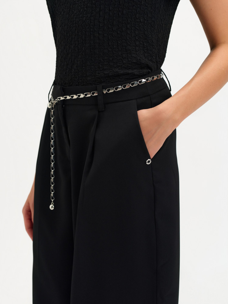 Czarne spodnie wide leg 