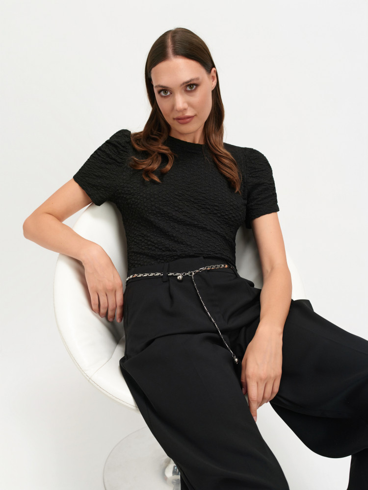 Czarne spodnie wide leg 