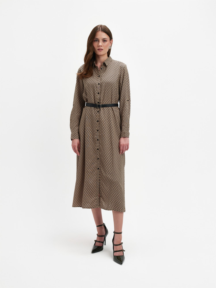 Elegancka wzorzysta sukienka 