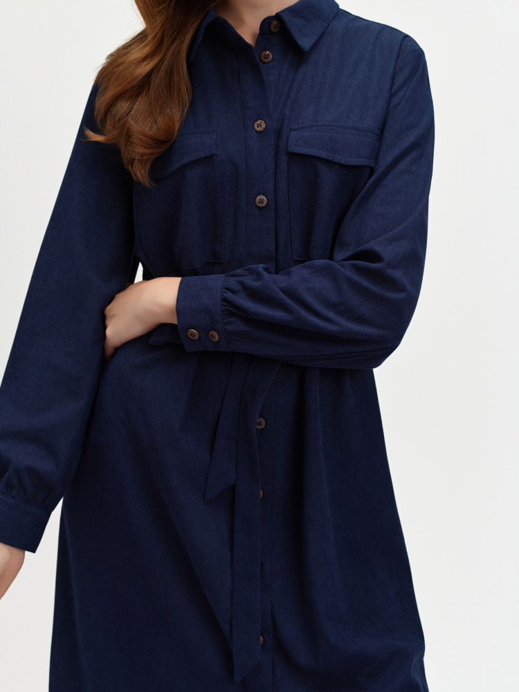 Granatowa szmizjerka z długim rękawem 