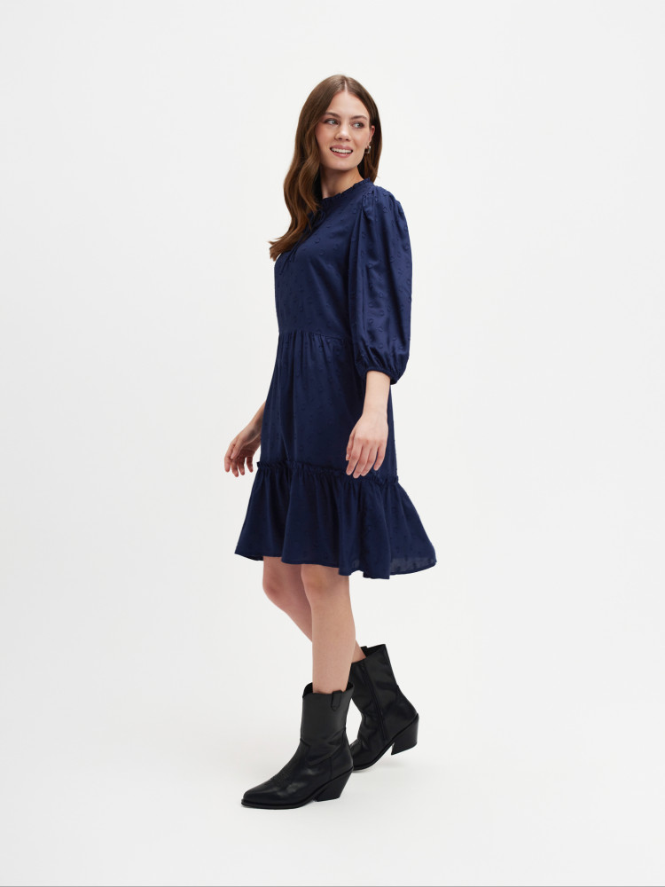 Granatowa sukienka tkaninowa 