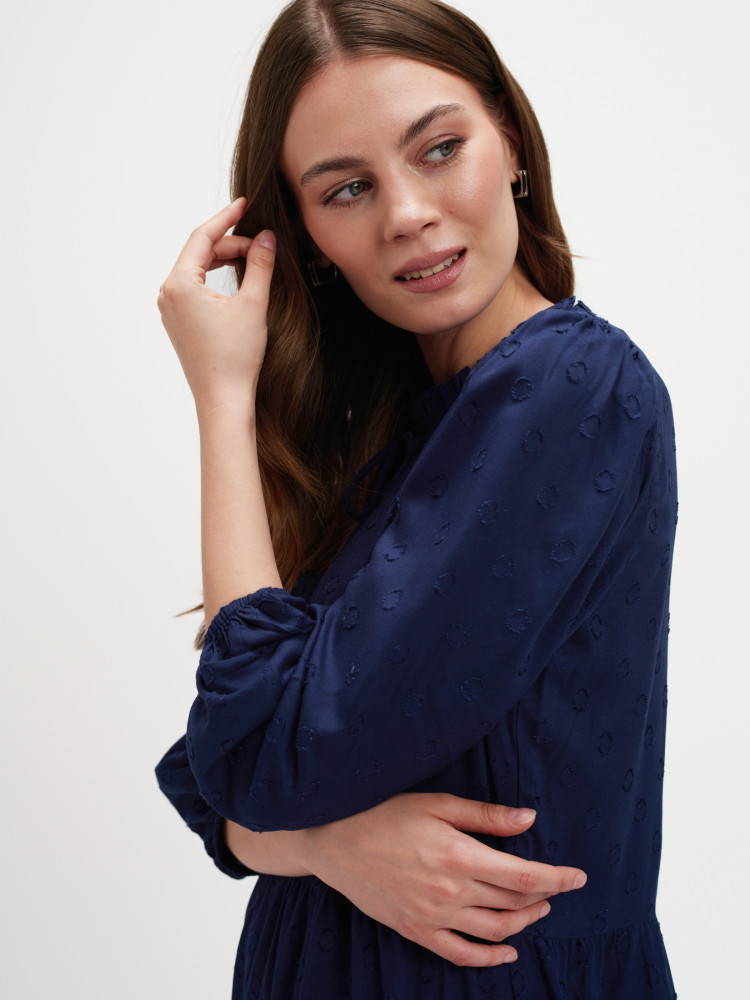 Granatowa sukienka tkaninowa 