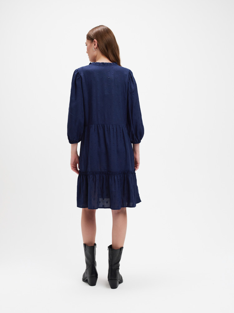 Granatowa sukienka tkaninowa 