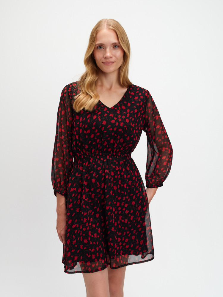 Romantyczna sukienka w czerwone kwiaty 