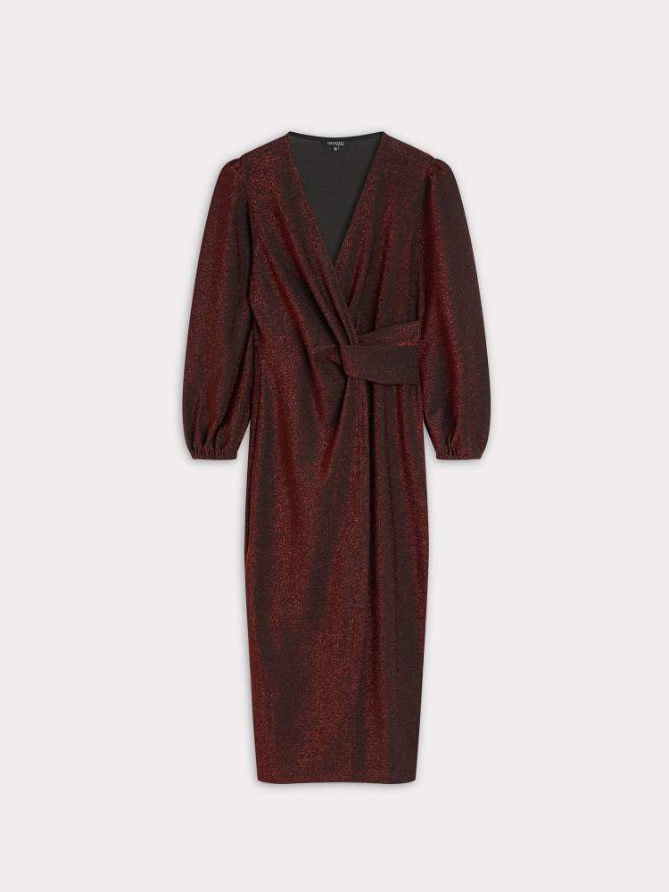 Błyszcząca sukienka w kolorze bordo 