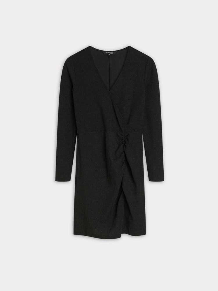 Czarna kopertowa sukienka 