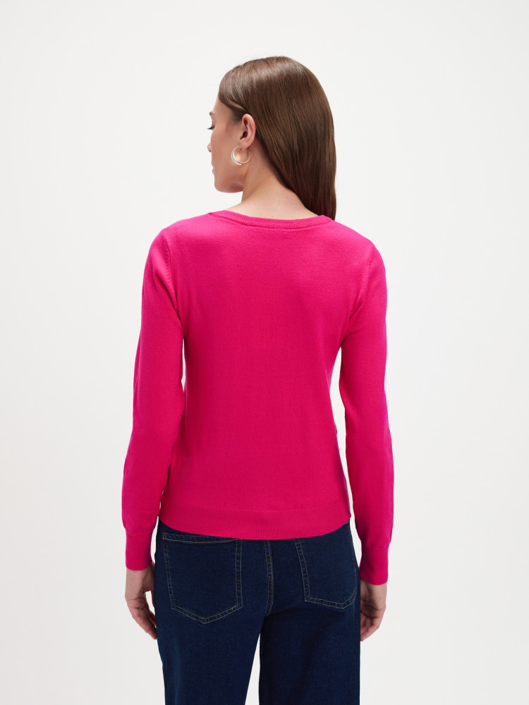 Różowy basicowy sweter 