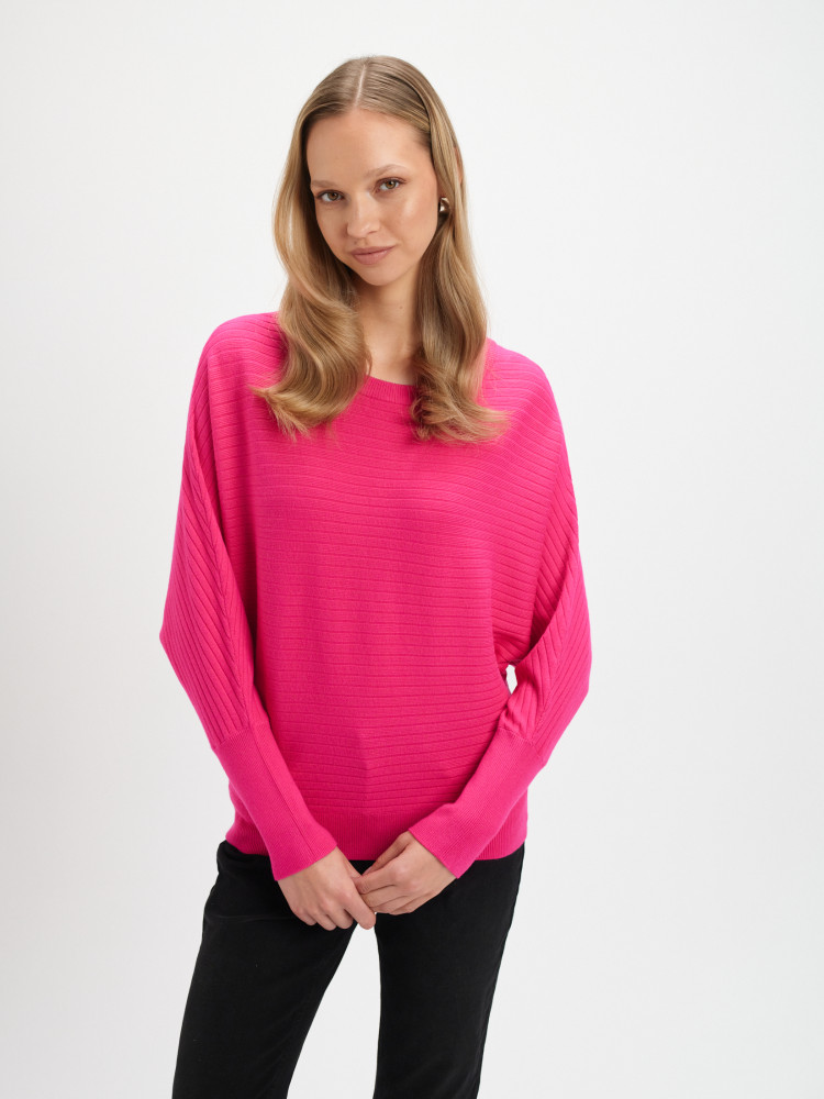 Sweter z rękawem typu nietoperz 