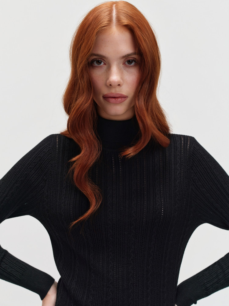 Golf z ażurową fakturą 