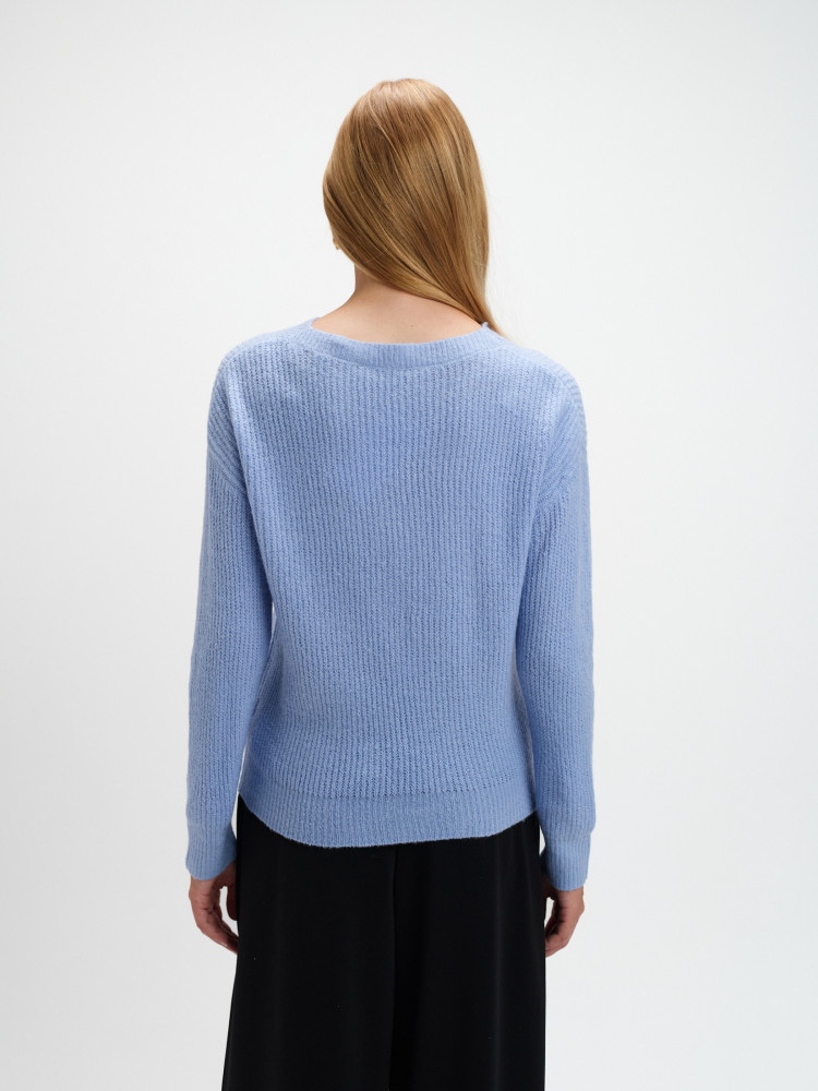 Komfortowy błękitny sweter 