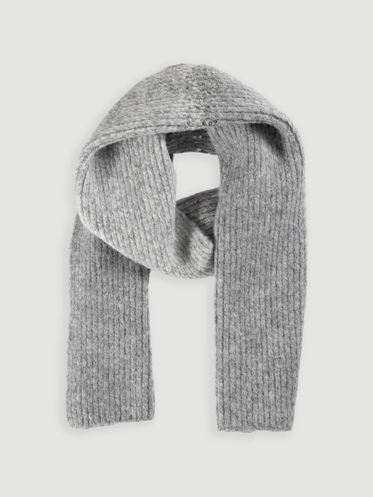 Cieniowany szary szal z błyskiem 