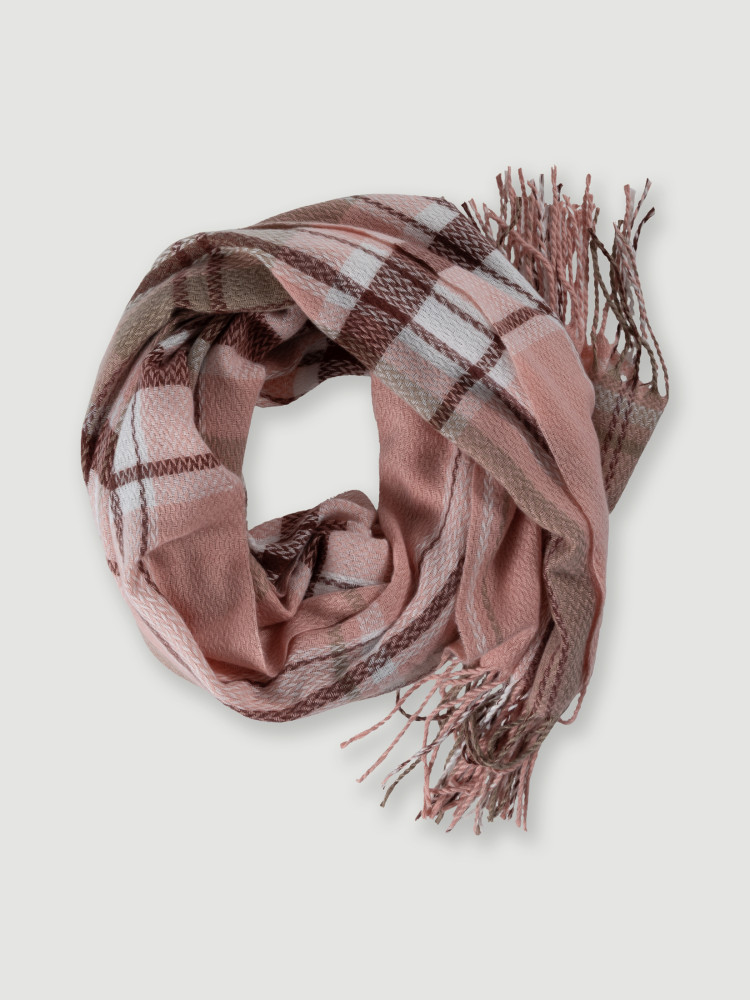 Szalik w różową kratę 